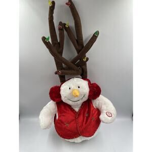Vintage Dan Dee 21" Singing Jingler Christmas Snowman With Antlers -Tested/Works